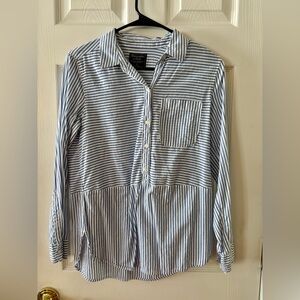 Abercrombie & Fitch Blue and White Striped Shirt
